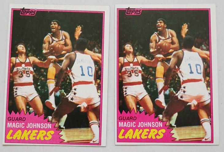 (2) 1981-82 Magic Johnson Topps #21 Basketball Cards (1 of 5)
