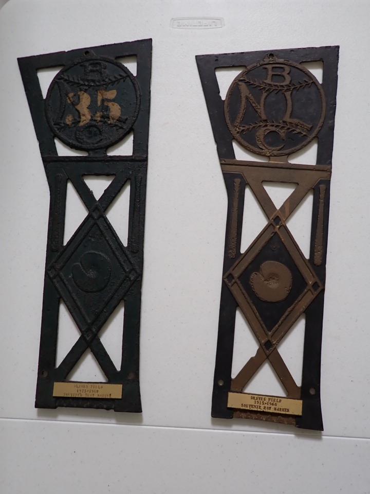 2 Braves Field Souvenir Seat Row Markers -End Cap (1 of 12)