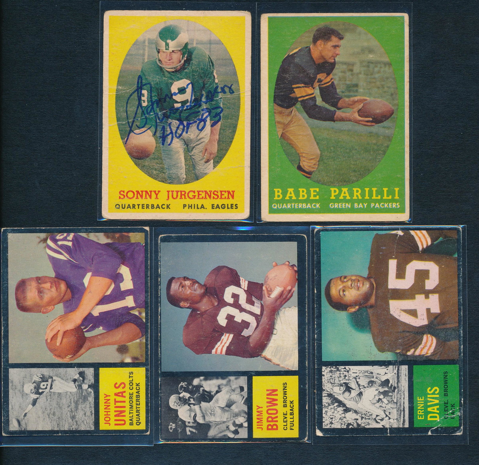Sonny Jurgensen signed Card and other Football Cards (1 of 2)