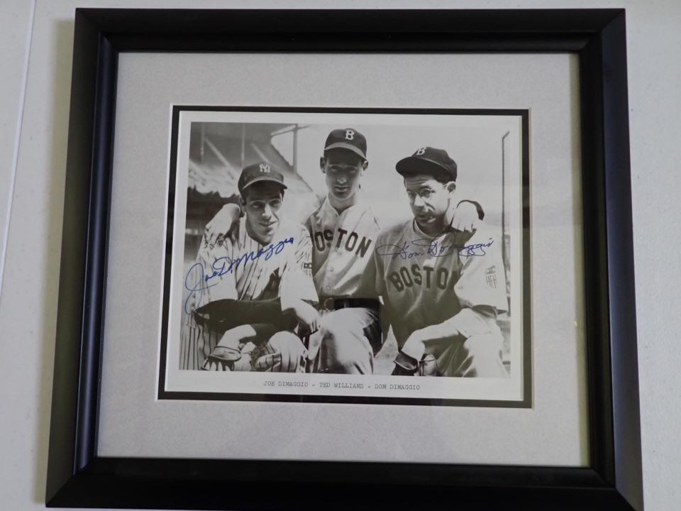 Joe and Dom DiMaggio signed Photo with Ted Williams (1 of 8)