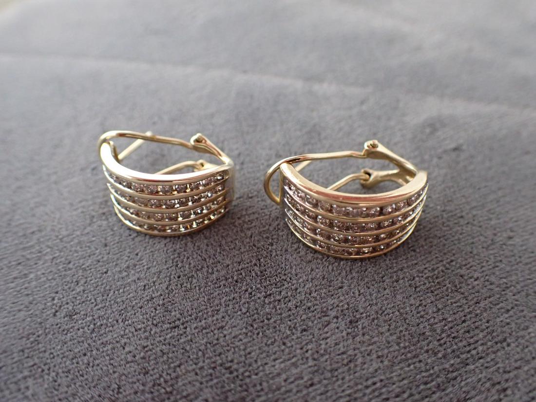 10K Gold and Diamond Earrings - 7.9 grams with diamonds: Please See pictures for condition and details