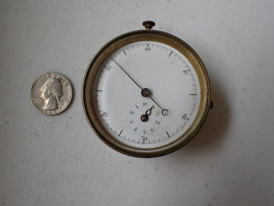 Brass Antique Stop Watch. In Leather Case.: Leather case has wear.