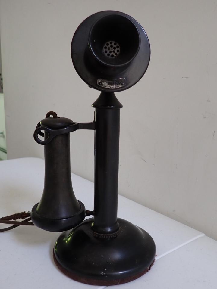 Western Electric Candlestick Telephone Patent in USA: 12" with Cord. Patent Dates: Aug 16 04, Sept. 13 04 and Jan. 25 15. has plate that says American & Tel. Co. Good Condition