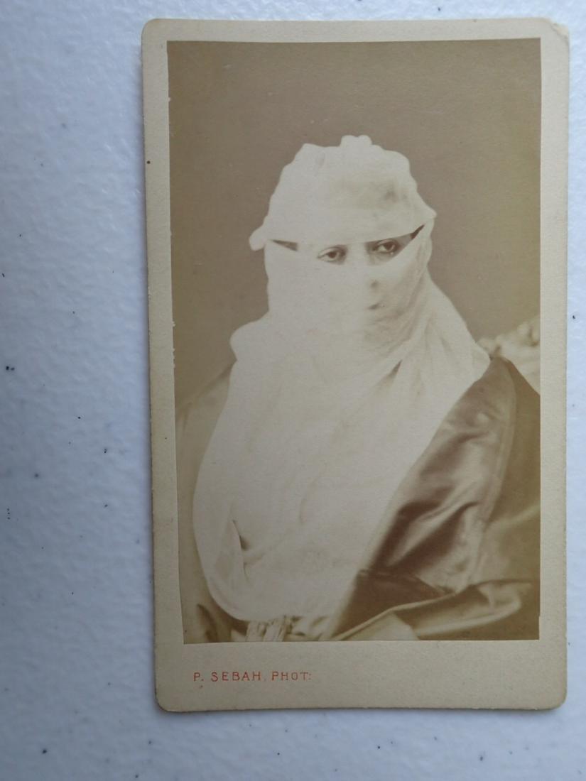 CDV of Turkish Woman in Veil: Please see pictures for condition and details