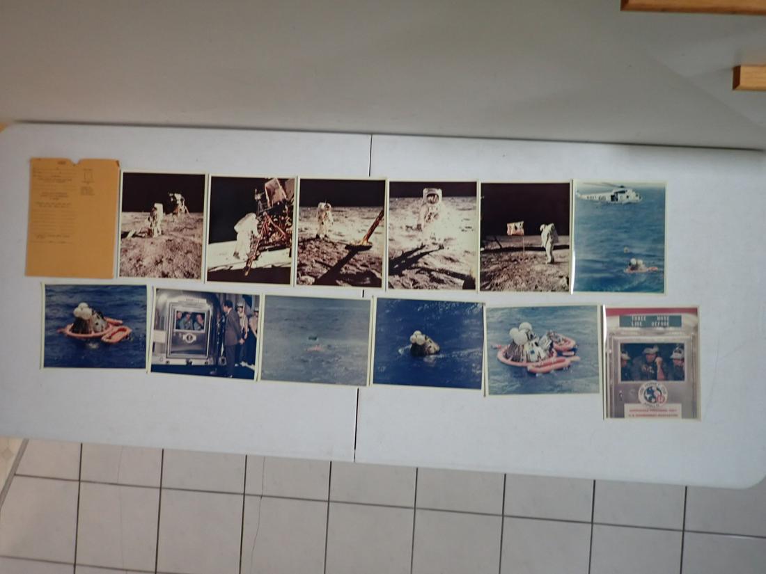 Apollo 11 & Apollo 12 Glossy Photos - Moon Landing,: Splash Down & Astronauts Speaking with President Nixon. Comes in Manilla Official Navy Photograph Envelope
