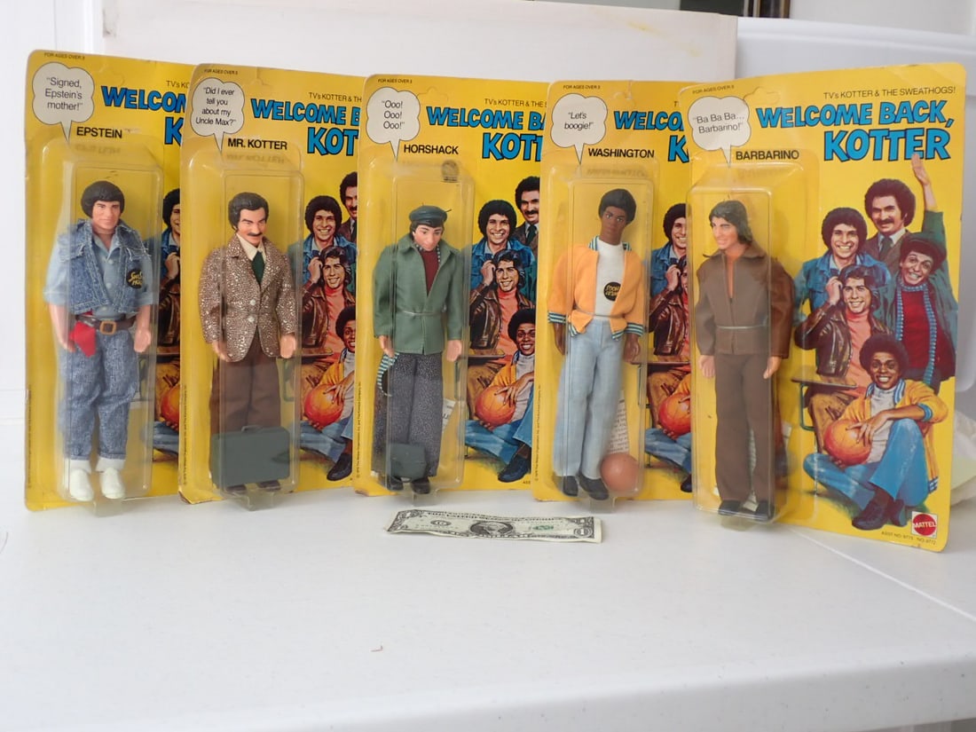 (5) 1976 Welcome Back Kotter Action Figures unpunched cards (1 of 20)