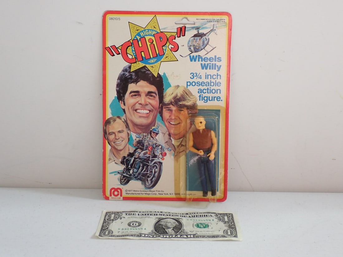 Mego Chips Wheels Willy 3.75" Action Figure Villain 1977 MOC: Card has edge wear but otherwise good condition.