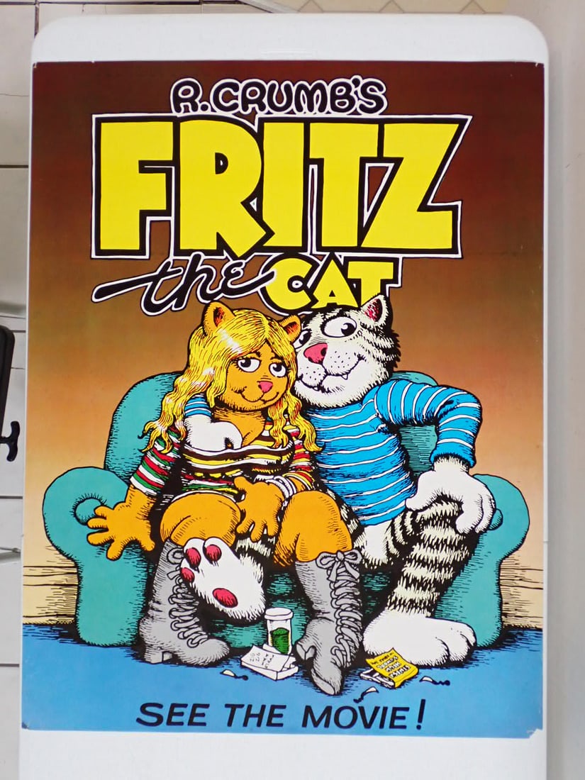 1972 "Fritz The Cat" "See the Movie!" by R. Crumb Poster. (1 of 8)