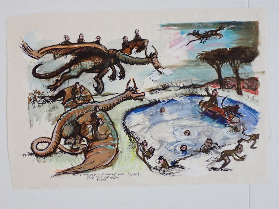 Justin Green 3/93 Watercolor Dragons and Monkeys (1 of 6)