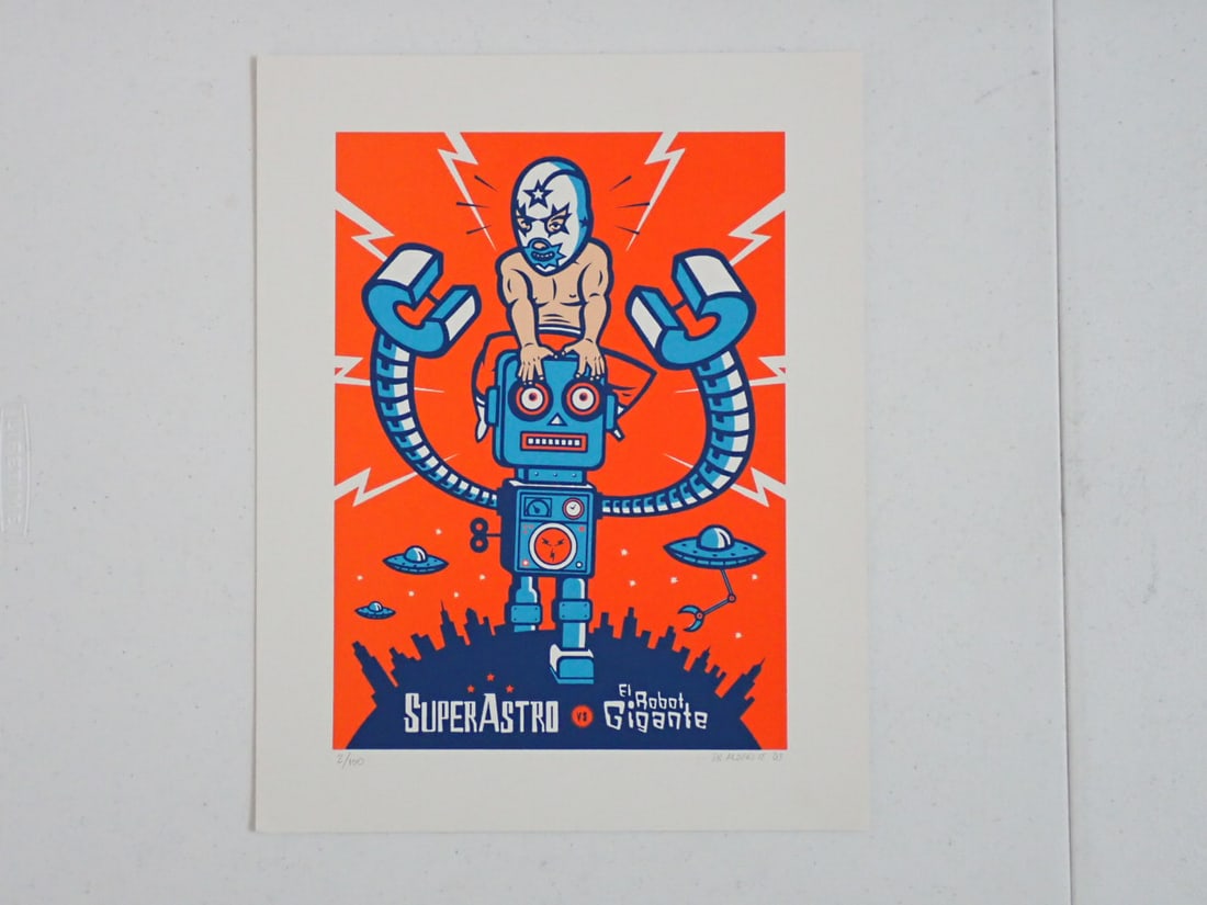 Dr. Alderete Signed Poster Super Astro vs. El Gigante (1 of 8)