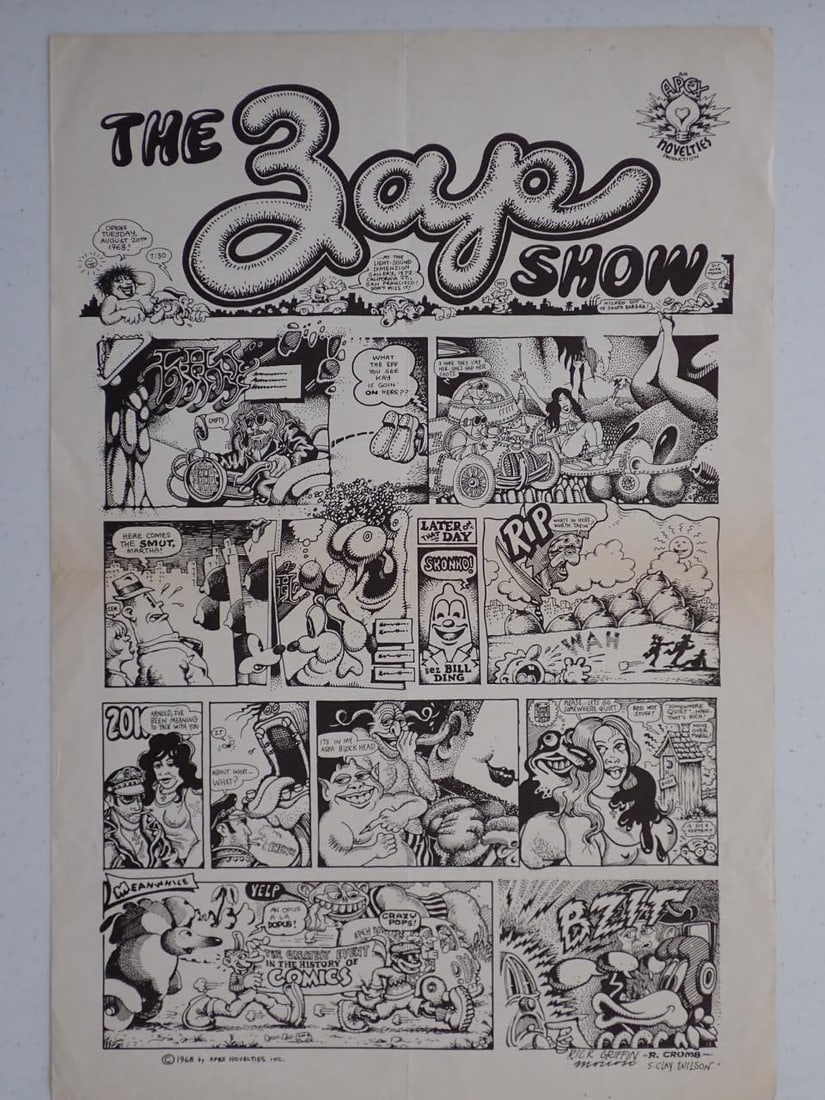 1968 Zap Show Mailaway Poster. Eight Sections (1 of 8)