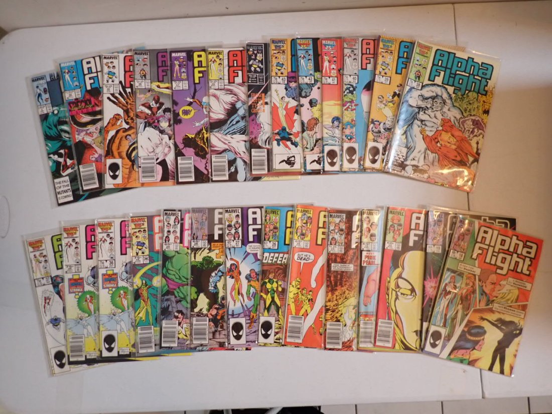 Batman and the Outsiders, Alpha Flight & other Comics: Also Avengers, Amethyst, and others. See list in photos below.