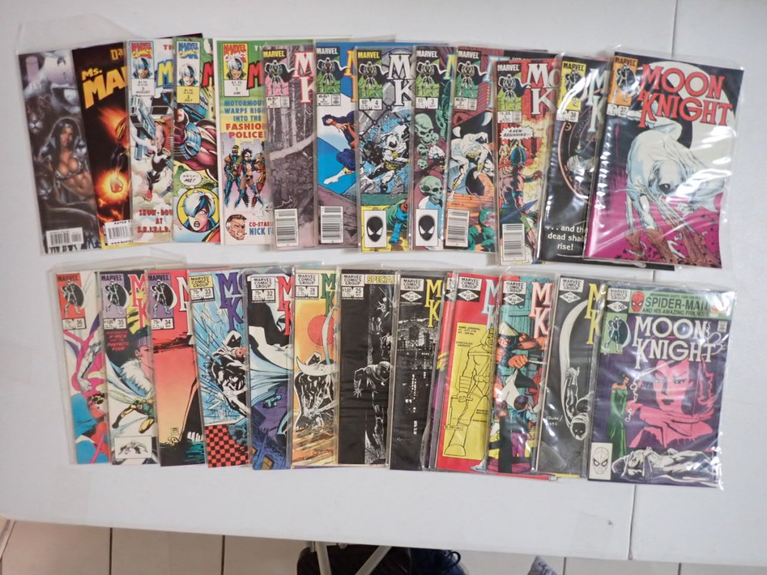 New Mutants, Moon Knight, and other Comics: New Teen Titans and others. See list in photos below.