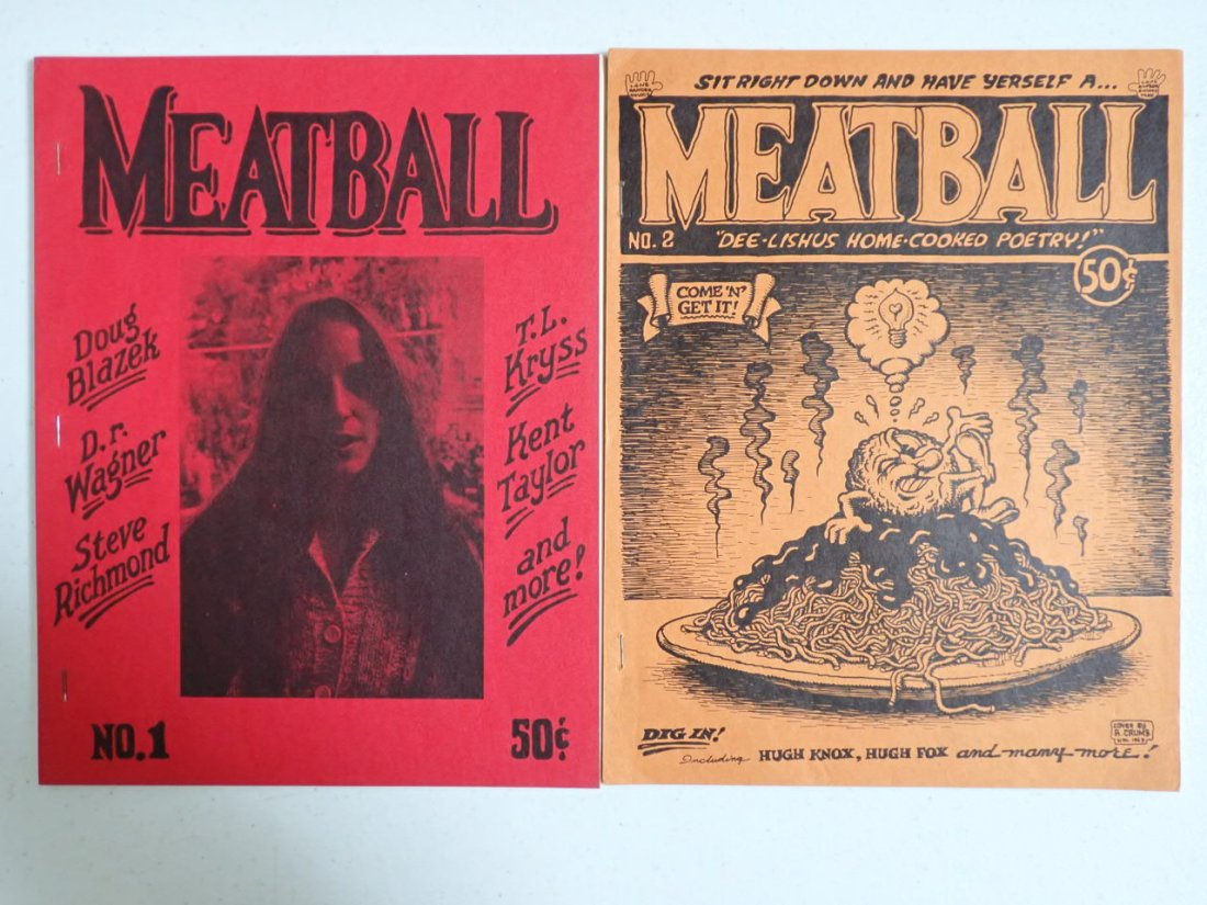 MEATBALL 1 & 2: 1969 poetry zines with early R. Crumb Art (1 of 11)