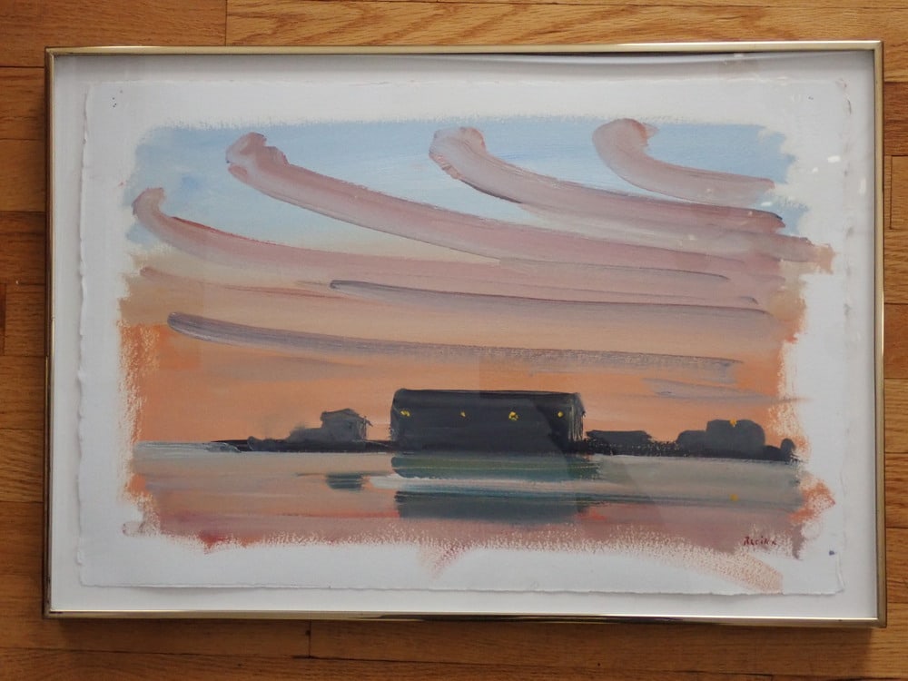 Provincetown Pier, Sweeping Sky, 1984 Paul Resika Oil on Paper (1 of 10)