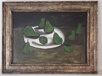 William Scott "Nine Pears on a White Plate", c. 1956 Oil on Canvas