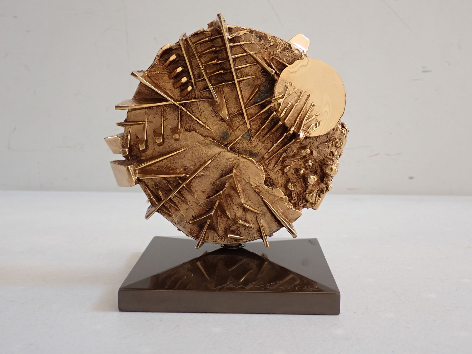 Arnoldo Pomodoro Gold Patinated Bronze Sculpture (1 of 14)