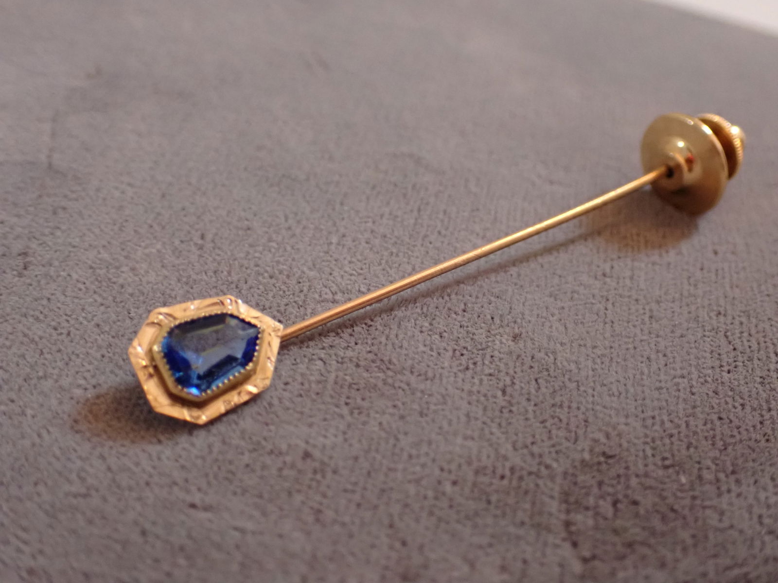 10K Glass Stones, Base Metal Stopper Stick Pin (1 of 4)