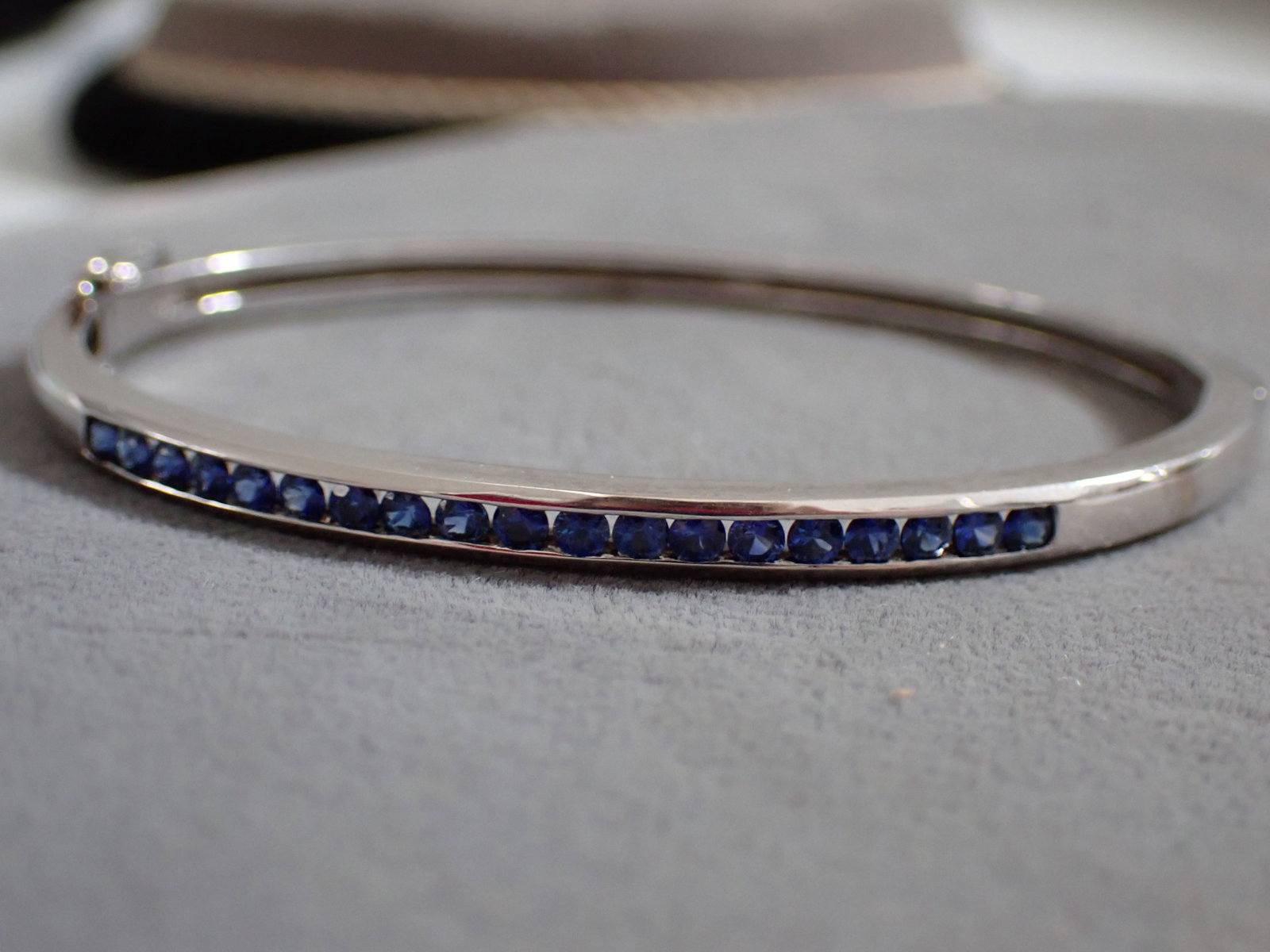 14K Gold and Sapphire Bangle: - Total Grams - 15.6