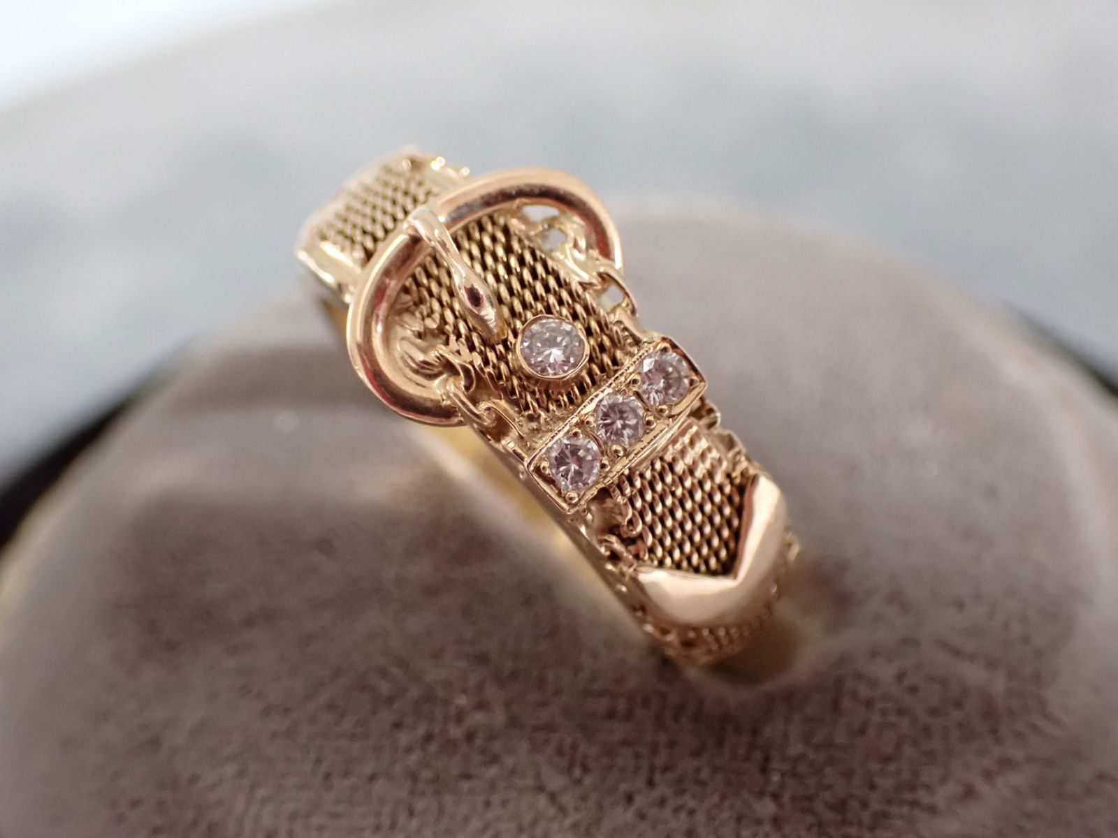 ARARAT 14k and Diamond Buckle Ring - Size 6 1/2 (1 of 3)