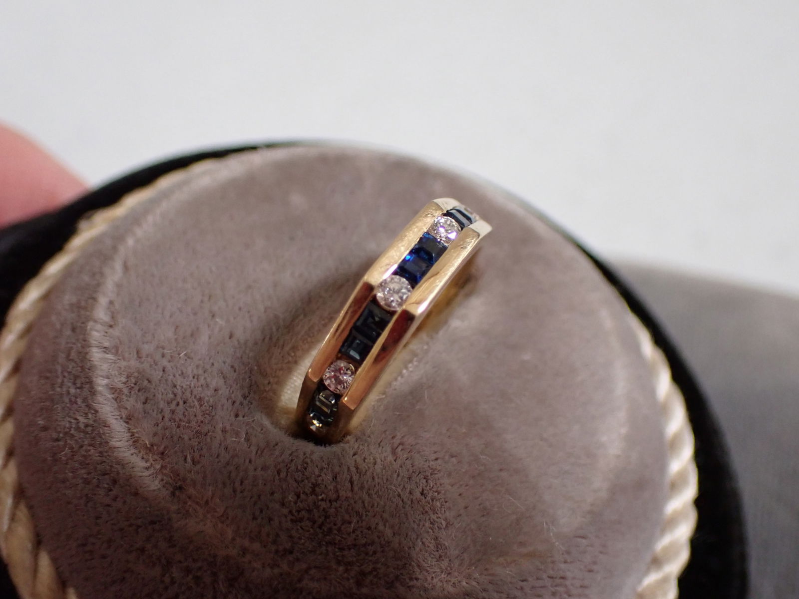 14k Sapphire and Diamond Ring - Size 5 3/4 (1 of 4)