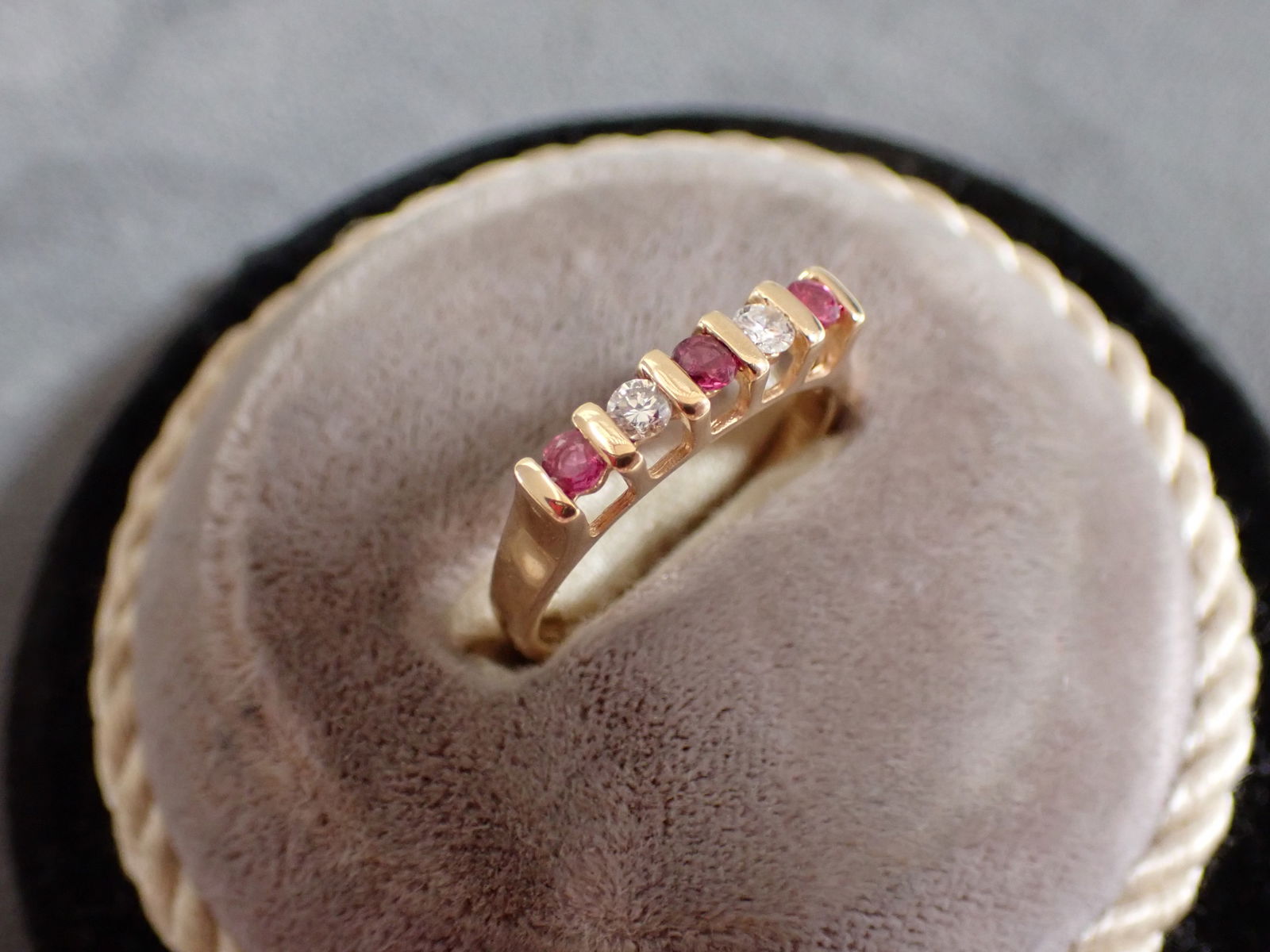 14K Ruby and Diamond Ring - Size 6 3/4 (1 of 4)