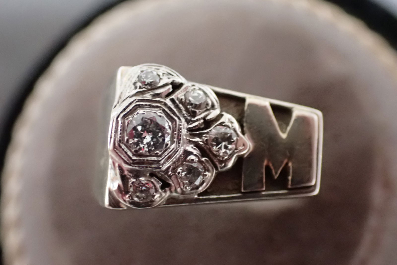 14K Old Minecut Diamond Ring - Size 9 3/4 (1 of 5)