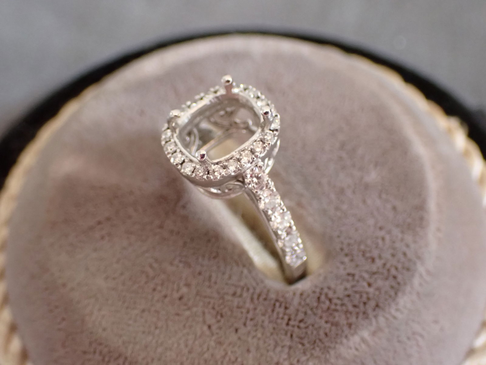 Platinum and Diamond Ring - No Center Stone -Size 5 (1 of 2)