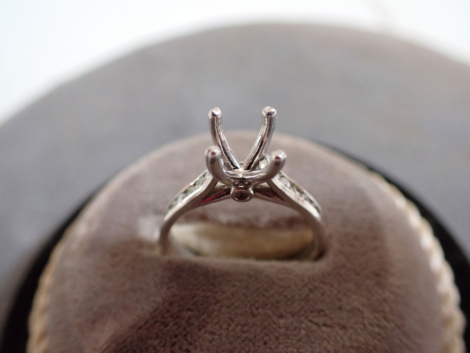 Platinum and Diamond Ring - No Center Stone - Size 6 1/2 (1 of 4)