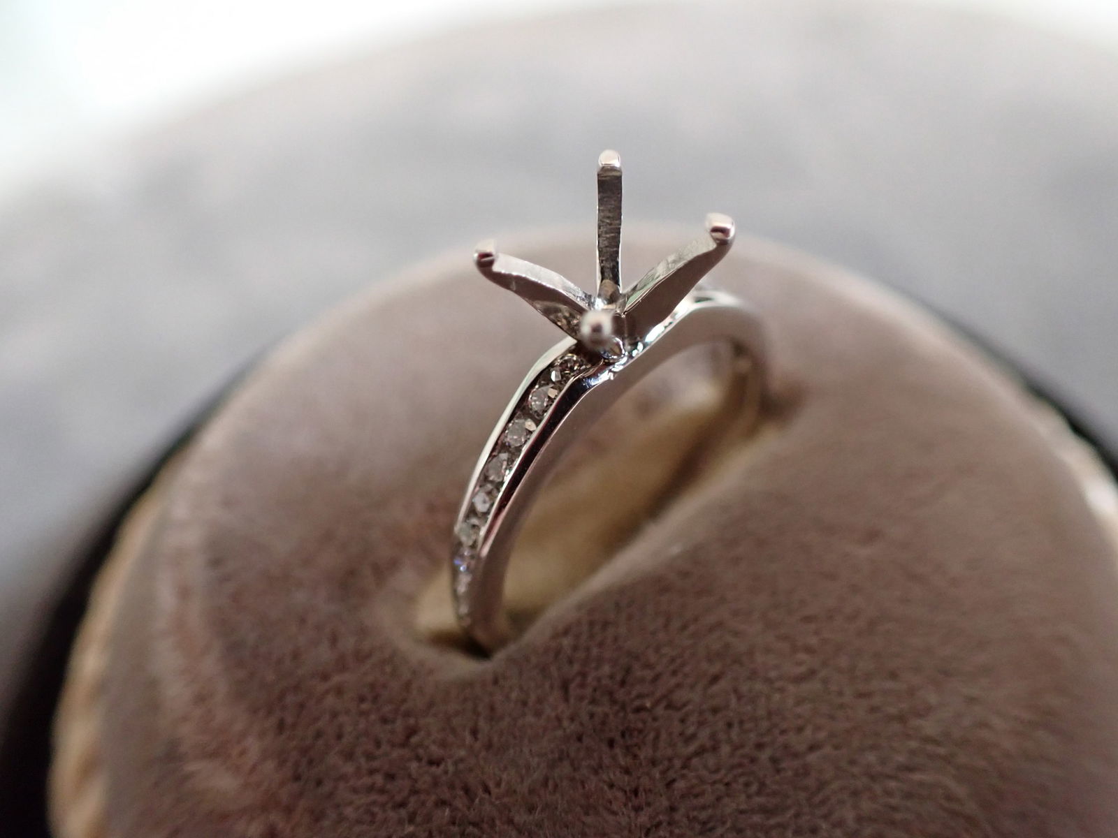 Platinum and Diamond Ring - No Center Stone - Size 5 3/4 (1 of 3)