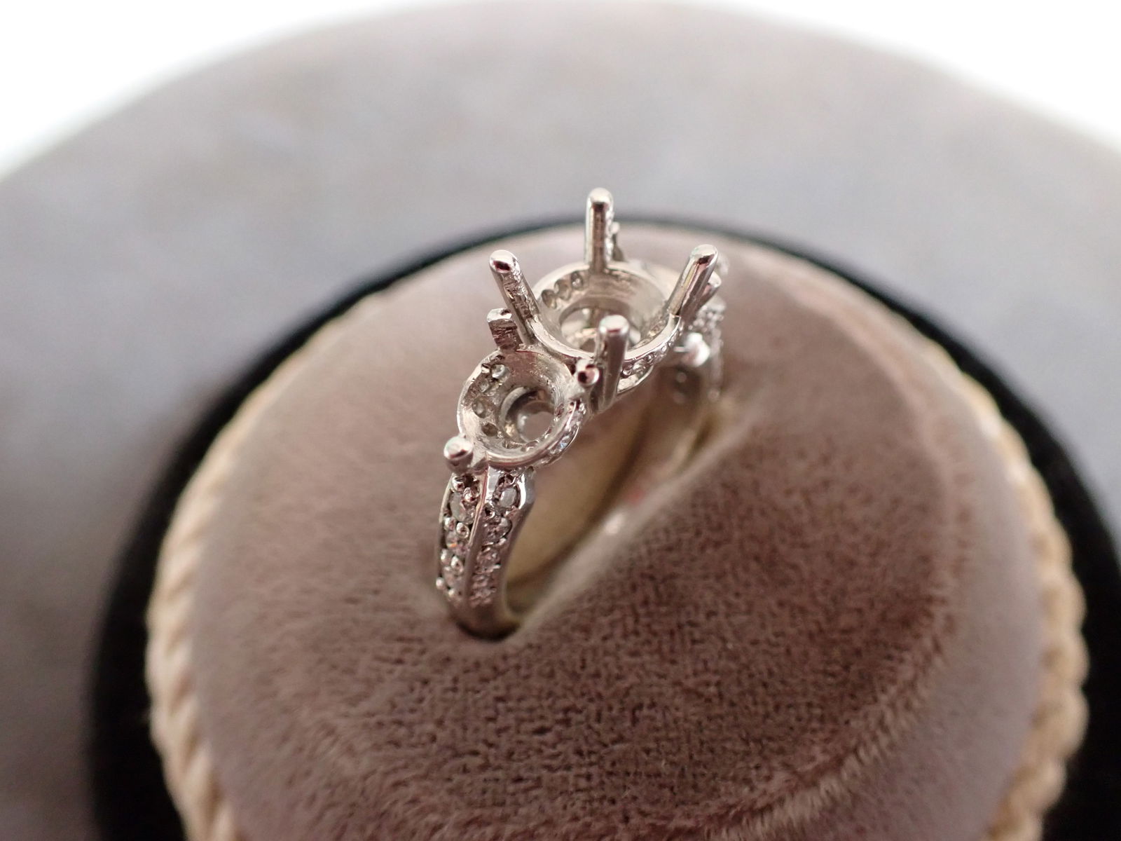 Platinum and Diamond Ring - No Center Stone - Size 5 1/2 (1 of 4)