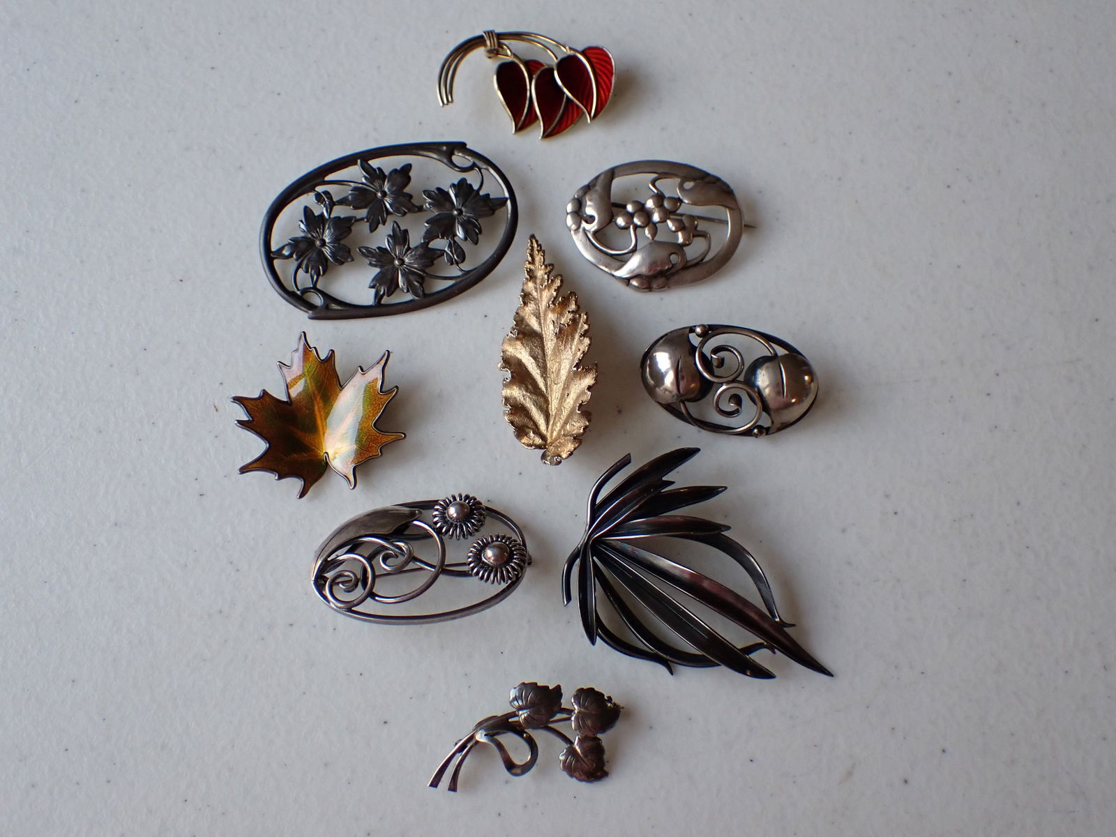 Rare Vintage Hans Jensen Sterling Silver Brooch (1 of 14)