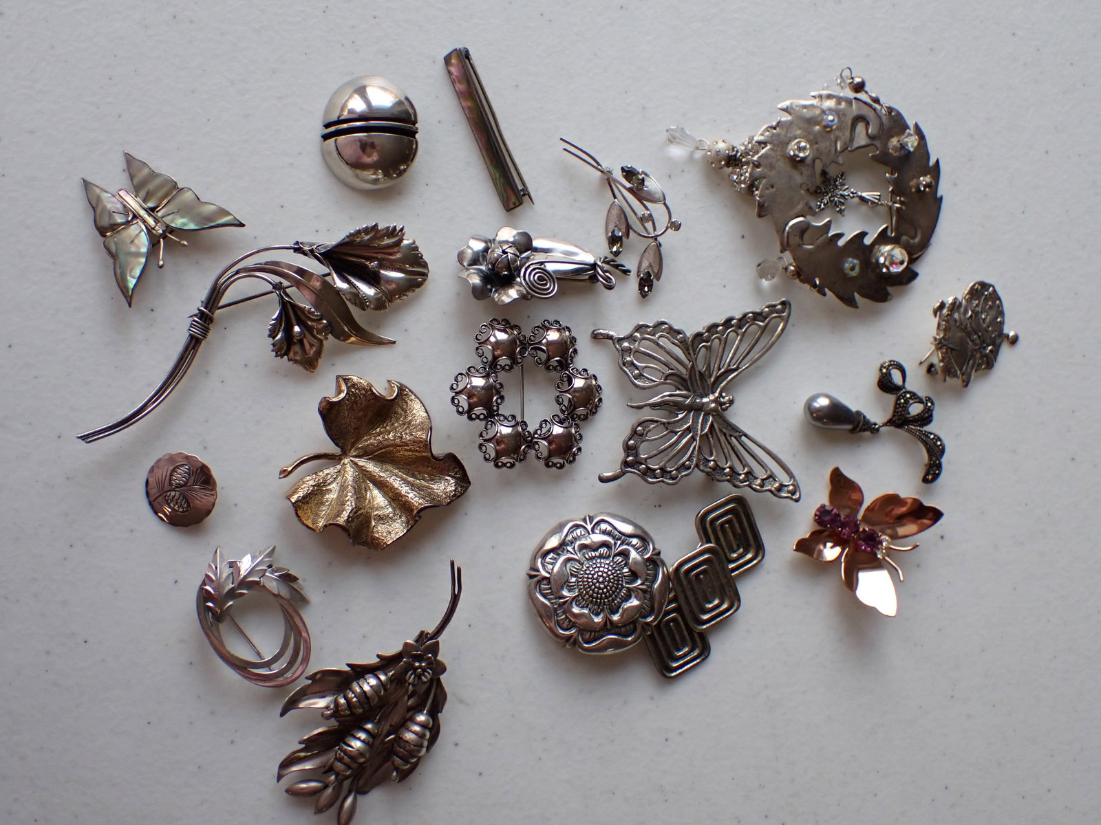 Beau Sterling, NE Sterling & Other Signed & Other Pins: Beau Sterling, NE Sterling & Other Signed & Other Pins