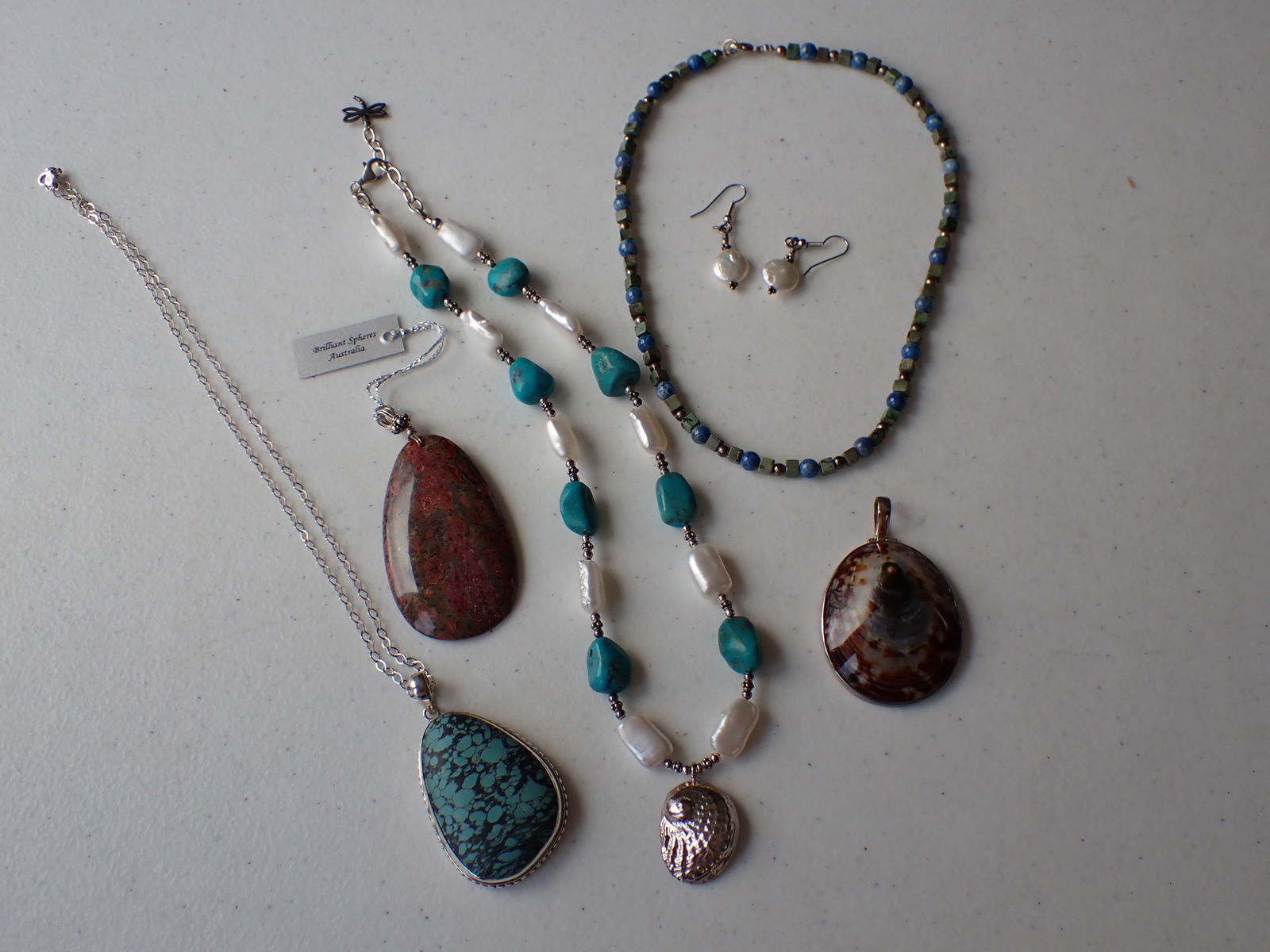 Sterling and Turquoise and Other Necklaces and Pendants (1 of 10)