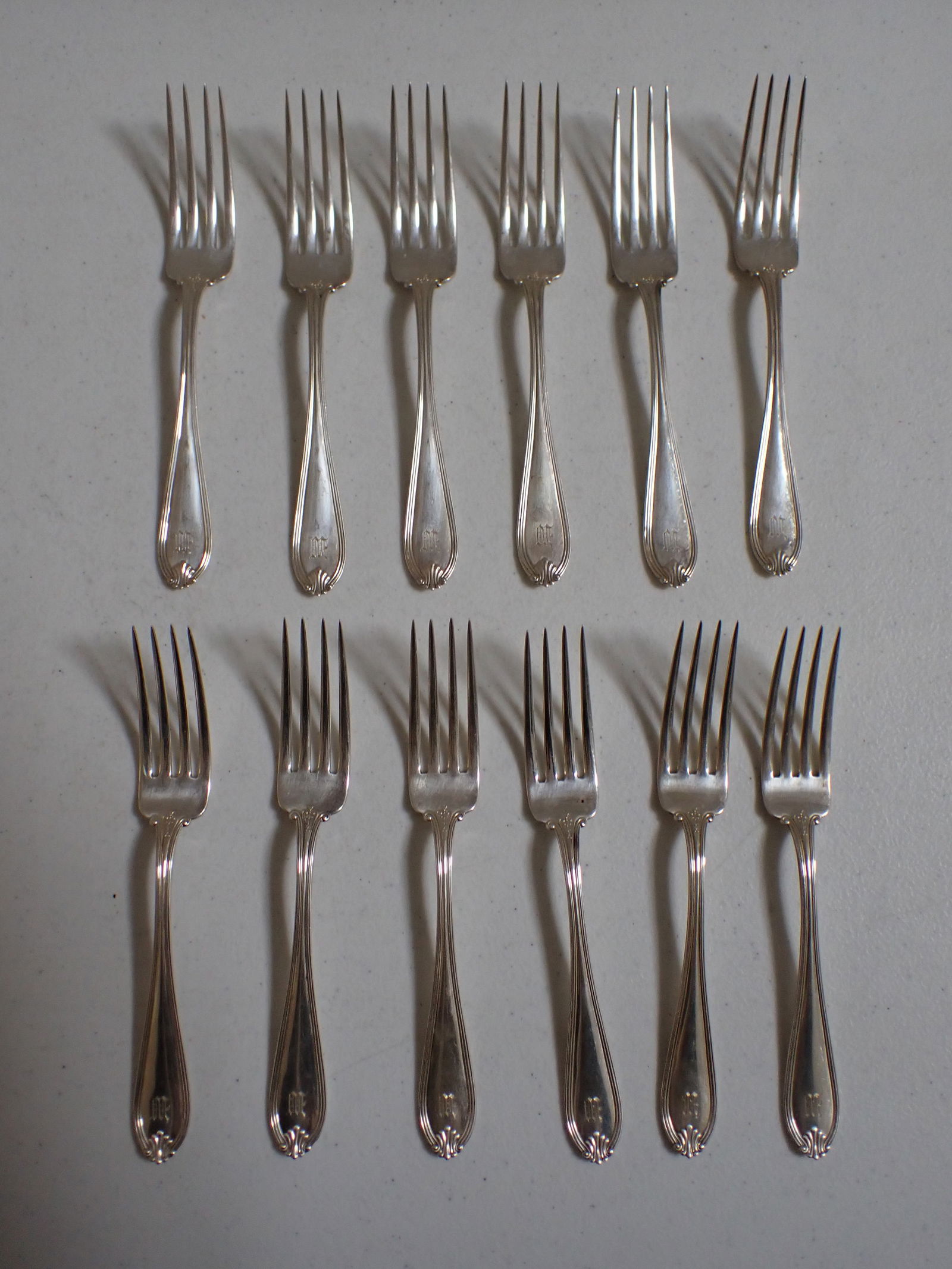 Twelve Sterling Silver Dinner Forks (1 of 6)