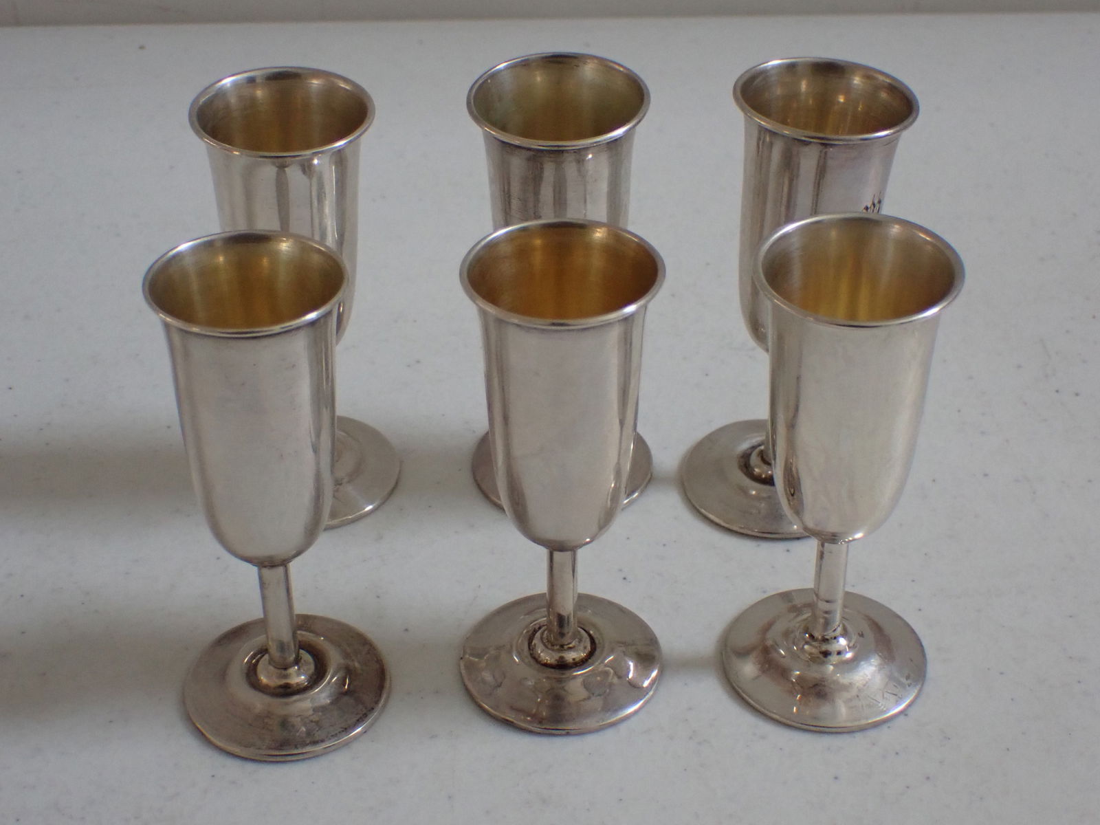 6 Sterling Cordials - 3 1/2" tall - Monogrammed (1 of 8)