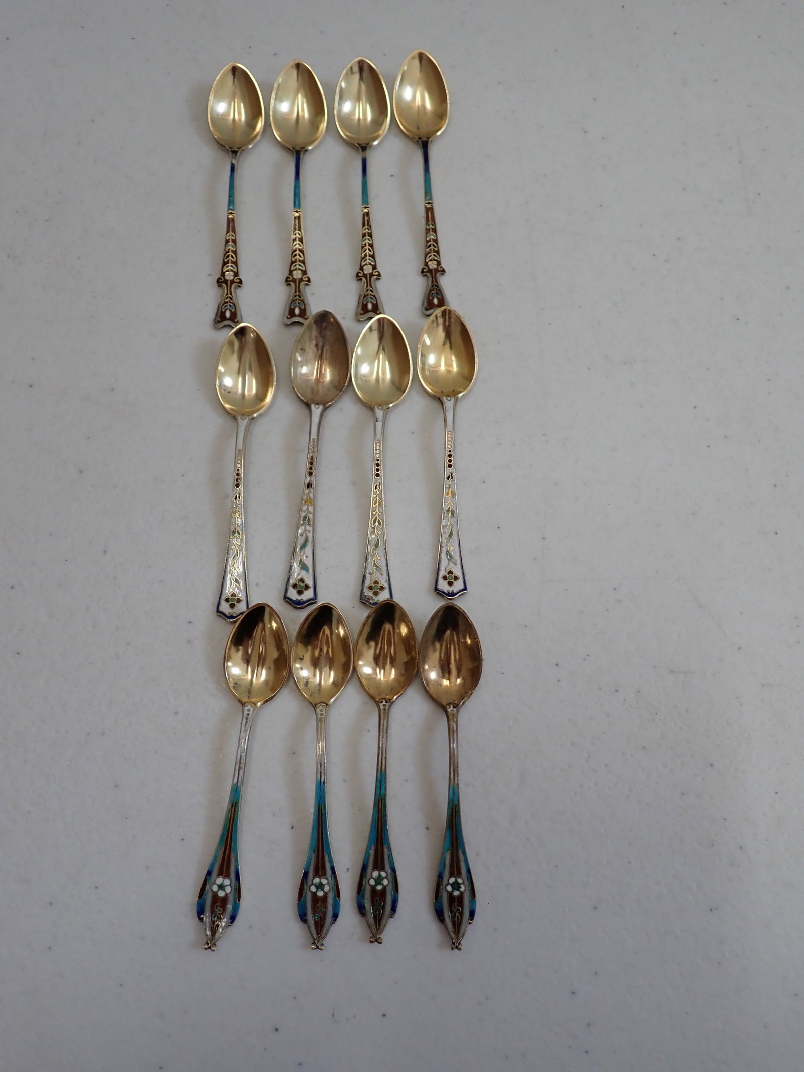 12 Miniature Sterling and Enamel Spoons (1 of 8)
