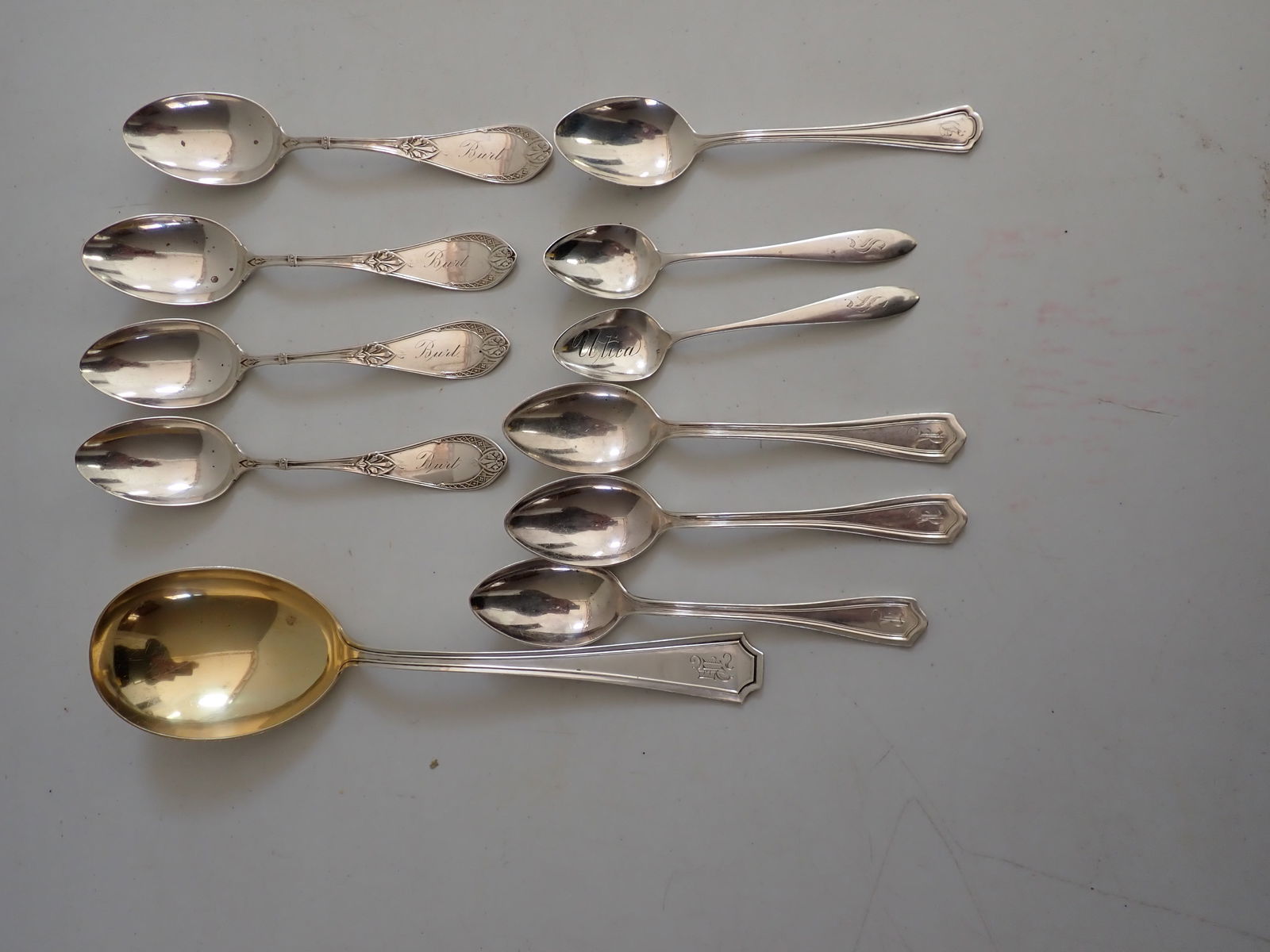 Sterling Gold Wash Serving Spoon & Other Spoons (1 of 14)