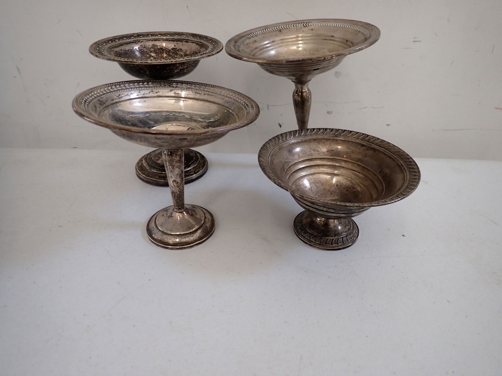 3 Weighted Sterling Compotes, Weighted Footed Bowl (1 of 8)