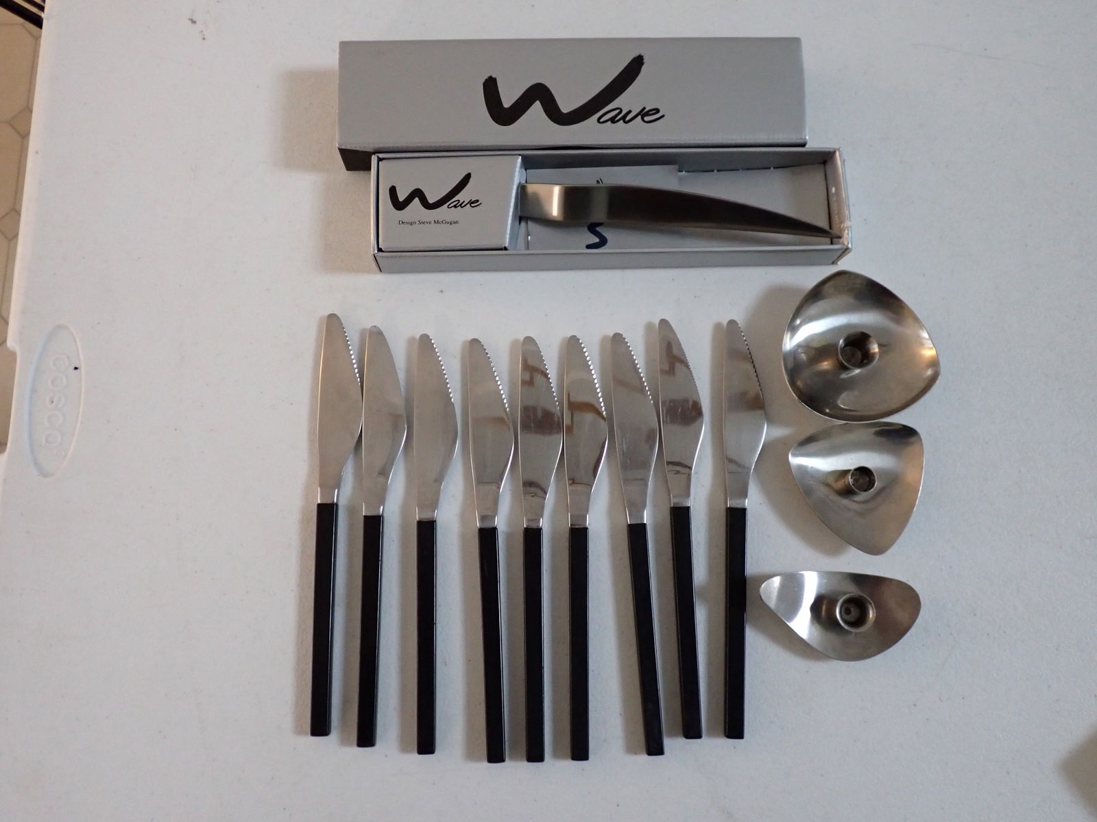 Royal Copenhagen Wave Knife in Box, Candle Holders, etc. (1 of 6)