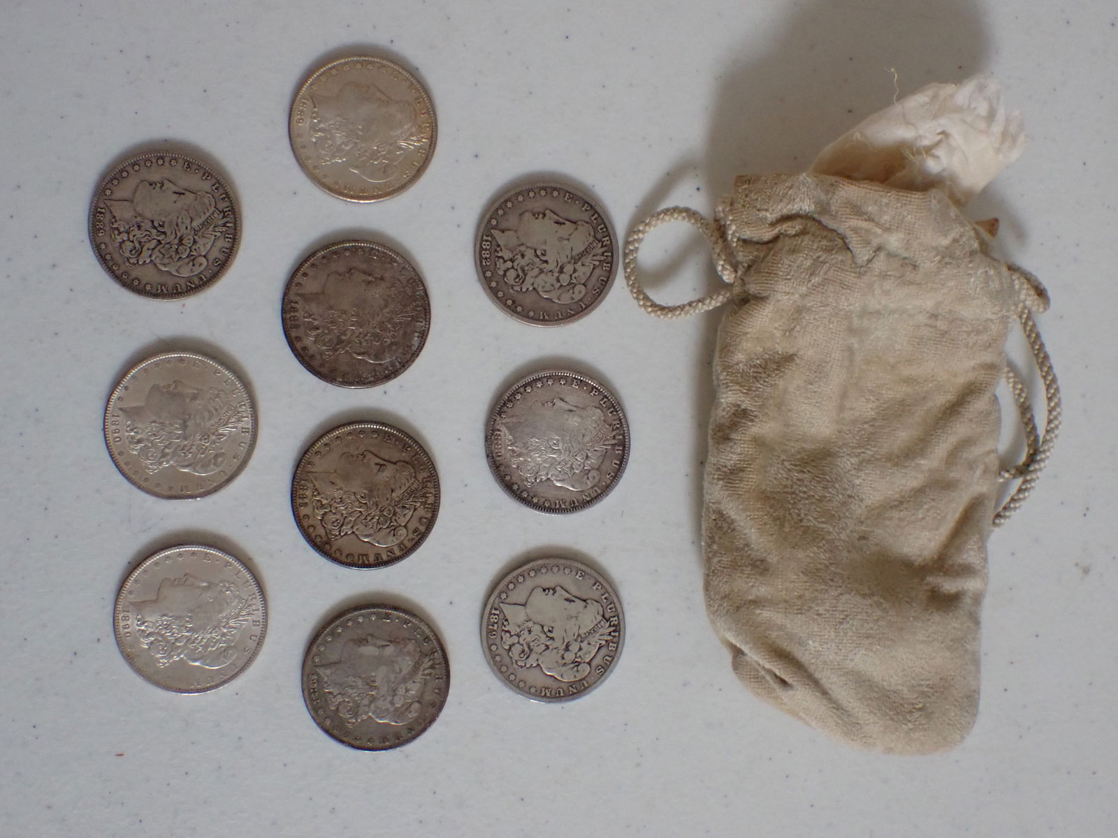 10 Morgan Silver Dollars (1 of 12)