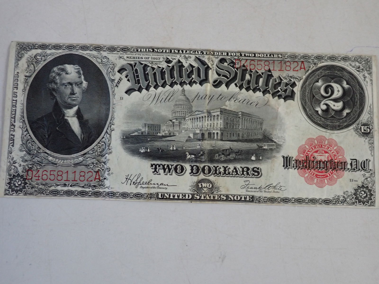 1917 U.S. $2 Jefferson Note (1 of 6)