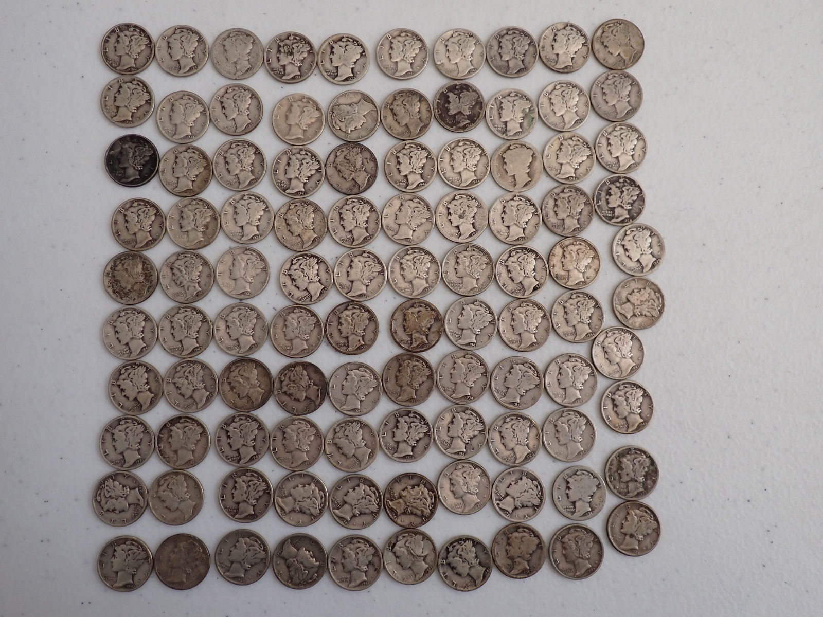 100 Mercury Dimes - $10.00 Face Value (1 of 6)