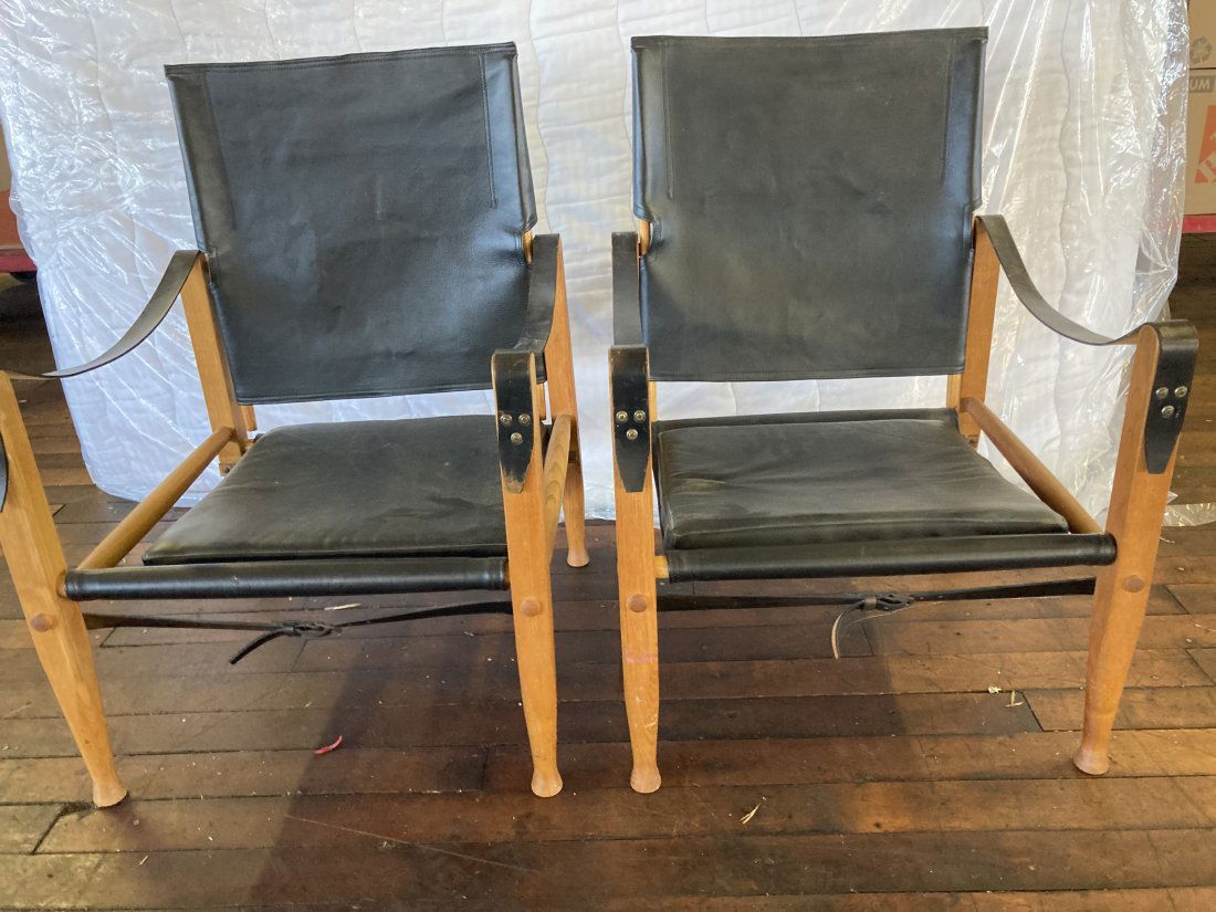 Pair of Kaare Klint Leather Safari Chairs (1 of 15)