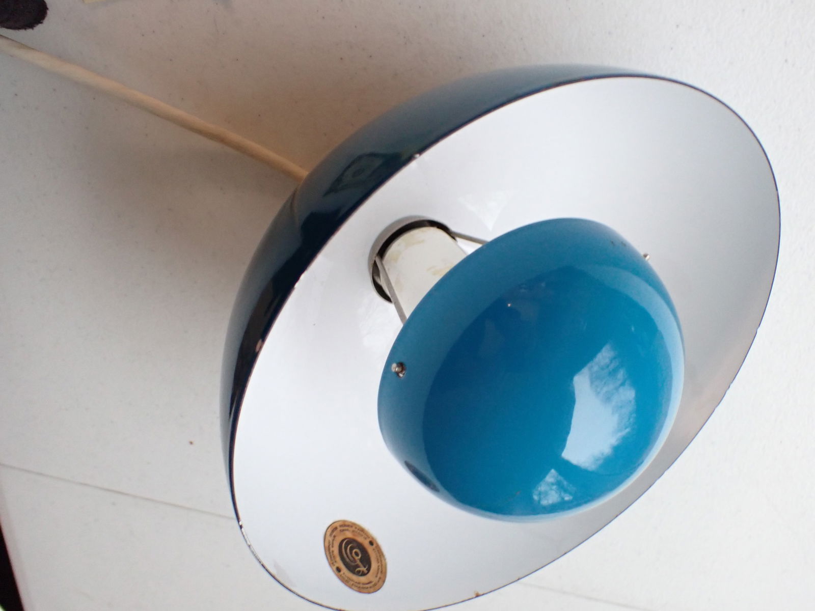 Blue Verner Panton Metal Lamp MCM Mid Century Modern (1 of 6)