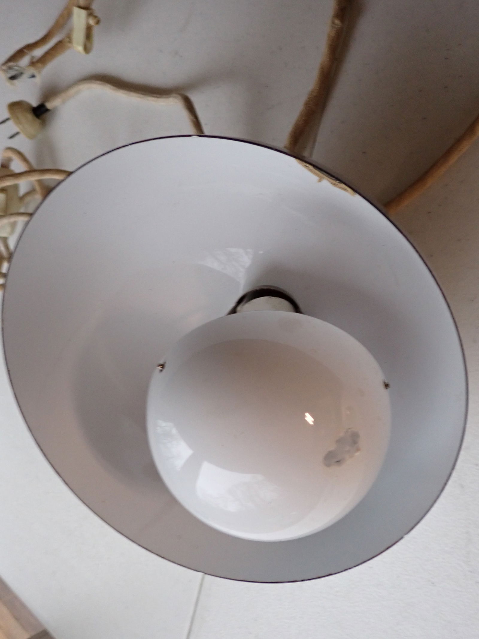 White Verner Panton Metal Lamp Mid Century Modern MCM (1 of 7)