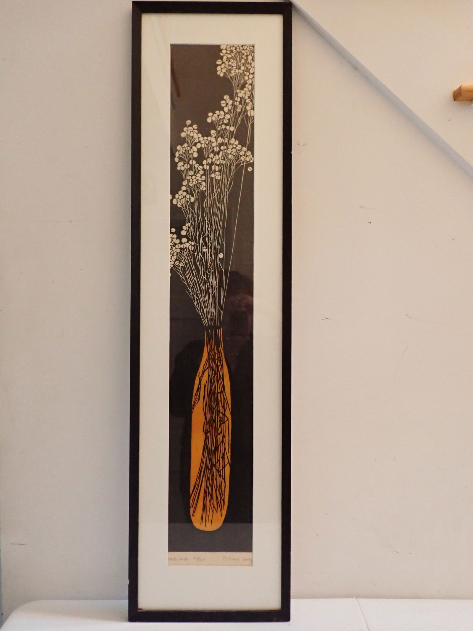 Limited Edition Wood Block Print - White Seeds 164/210 (1 of 12)