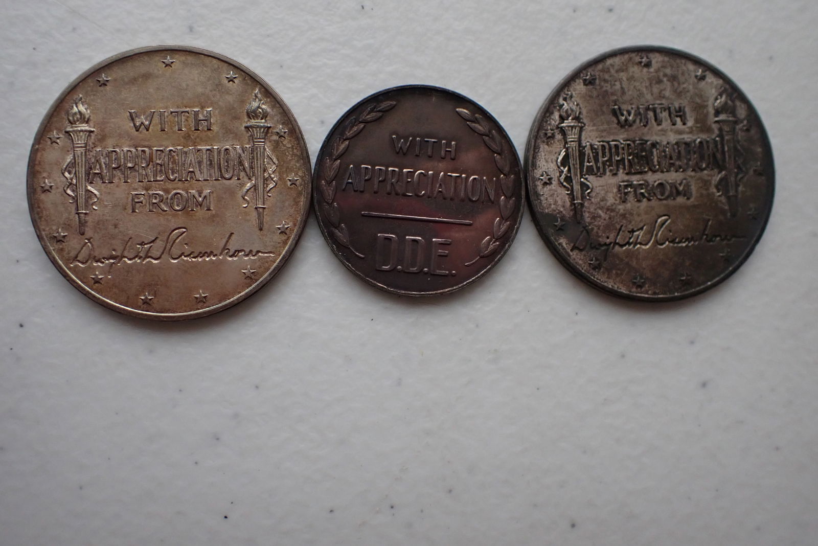 3 Silver Eisenhower Apprecian Gift Tokens (1 of 9)