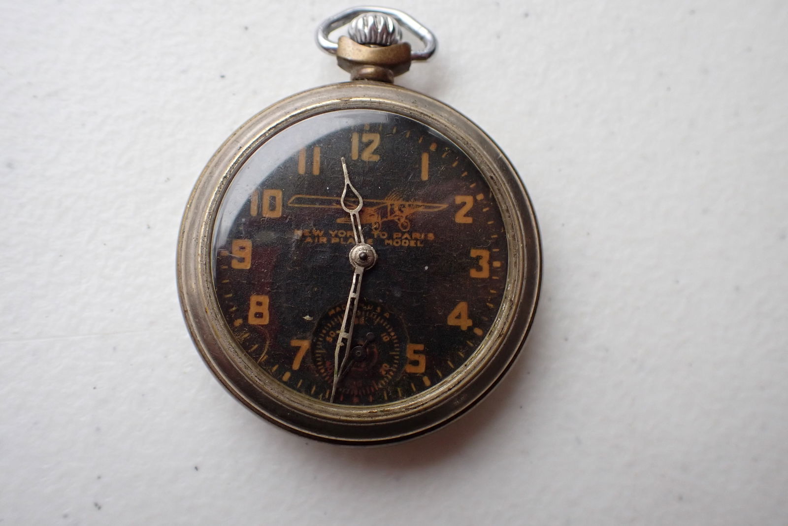 Charles Lindbergh Flight Commemorative Ingraham Pocket Watch (1 of 9)