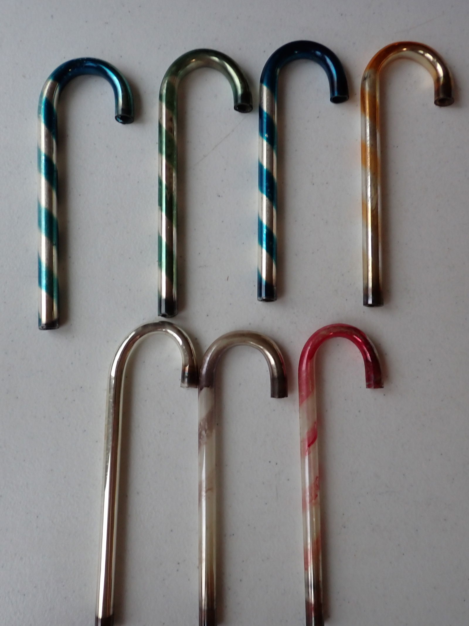 7 Mercury Glass Christmas Candy Cane Ornaments (1 of 9)